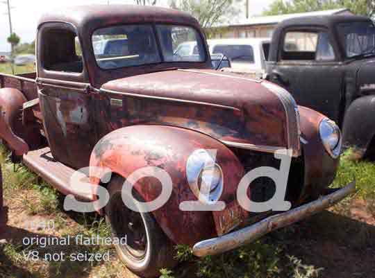 antique ford pickup 1940 origianl V8 flathead motor not seized