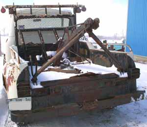 wrecker tow truck 1955 cab and bed , winch view