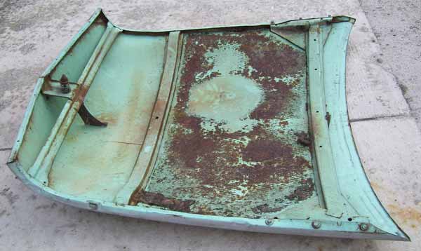 inside ford hood auto 1954