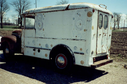 antique ford pickup 1947 Wonder Bread delivery rear driver side