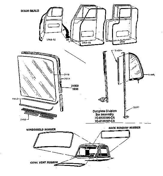 Ford truck part anti rattlers , selas, windows